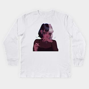 sad angel Kids Long Sleeve T-Shirt